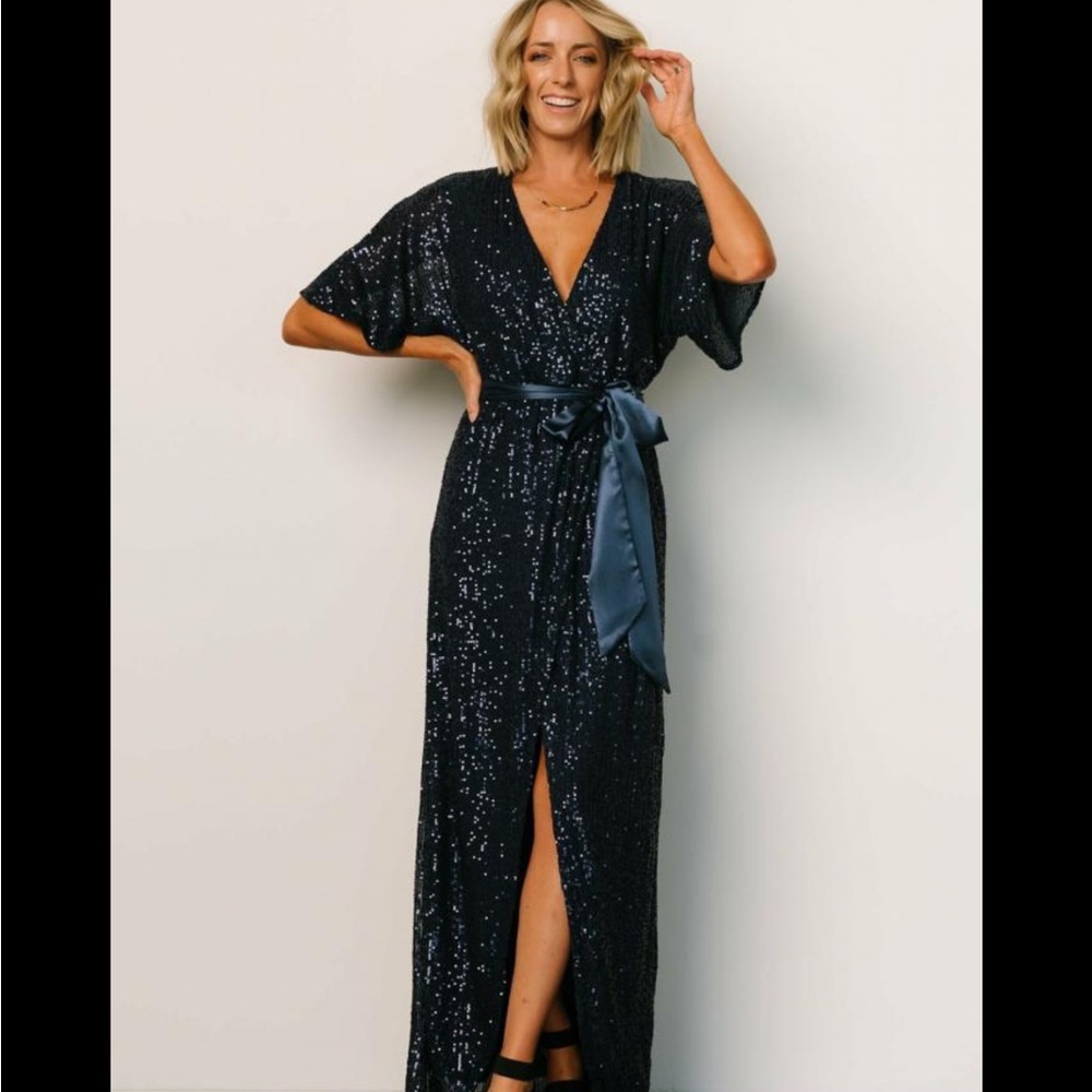 Baltic Born sequin wrap gown